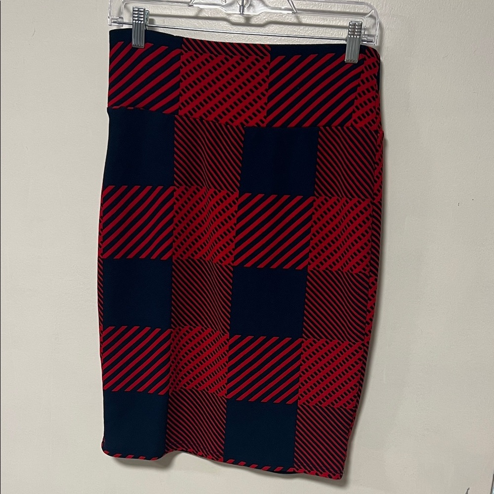 LuLaRoe Navy and Red Pencil Skirt